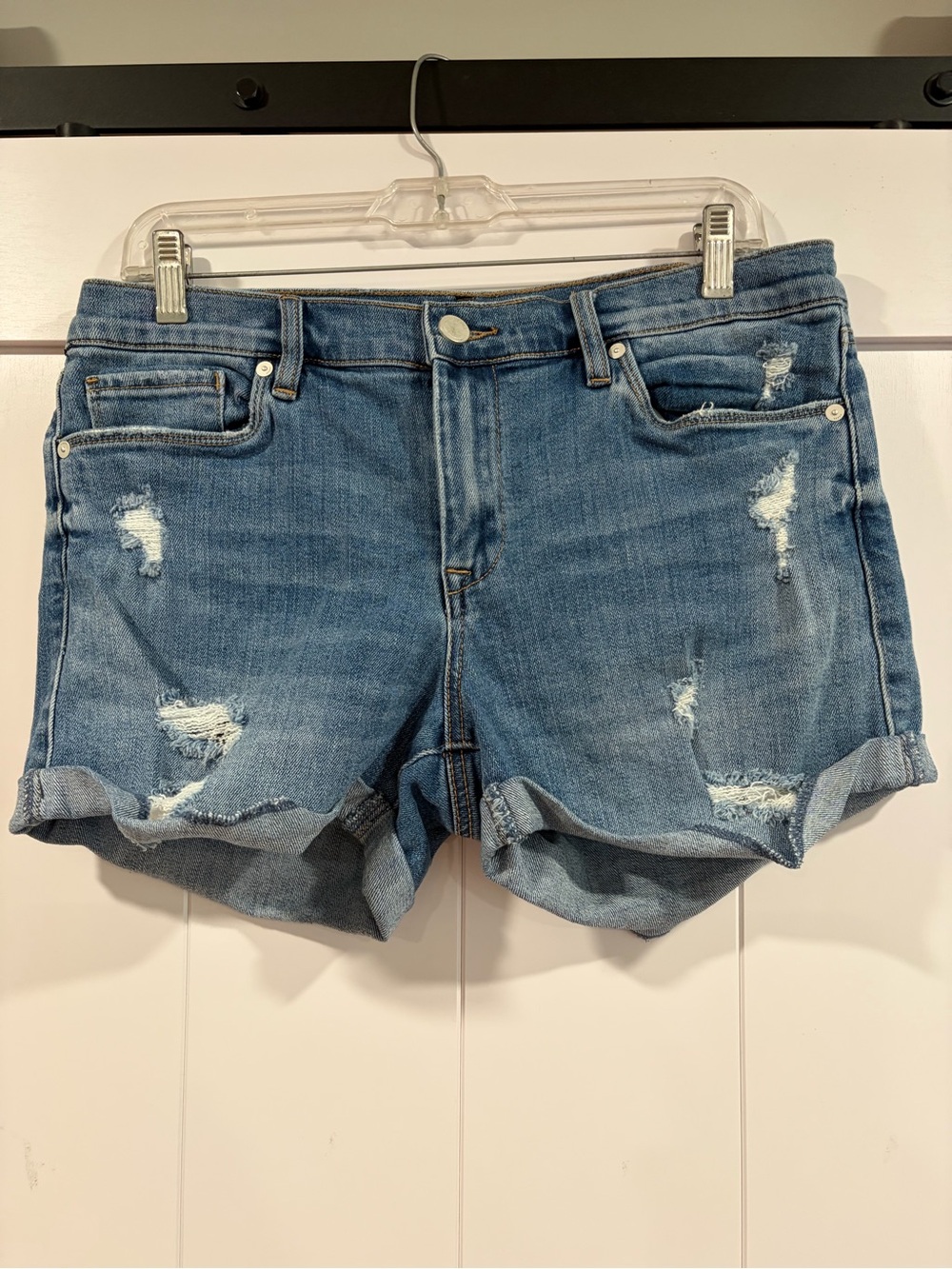 BLANKNYC The Fulton Denim Distressed Roll Up Shorts 29